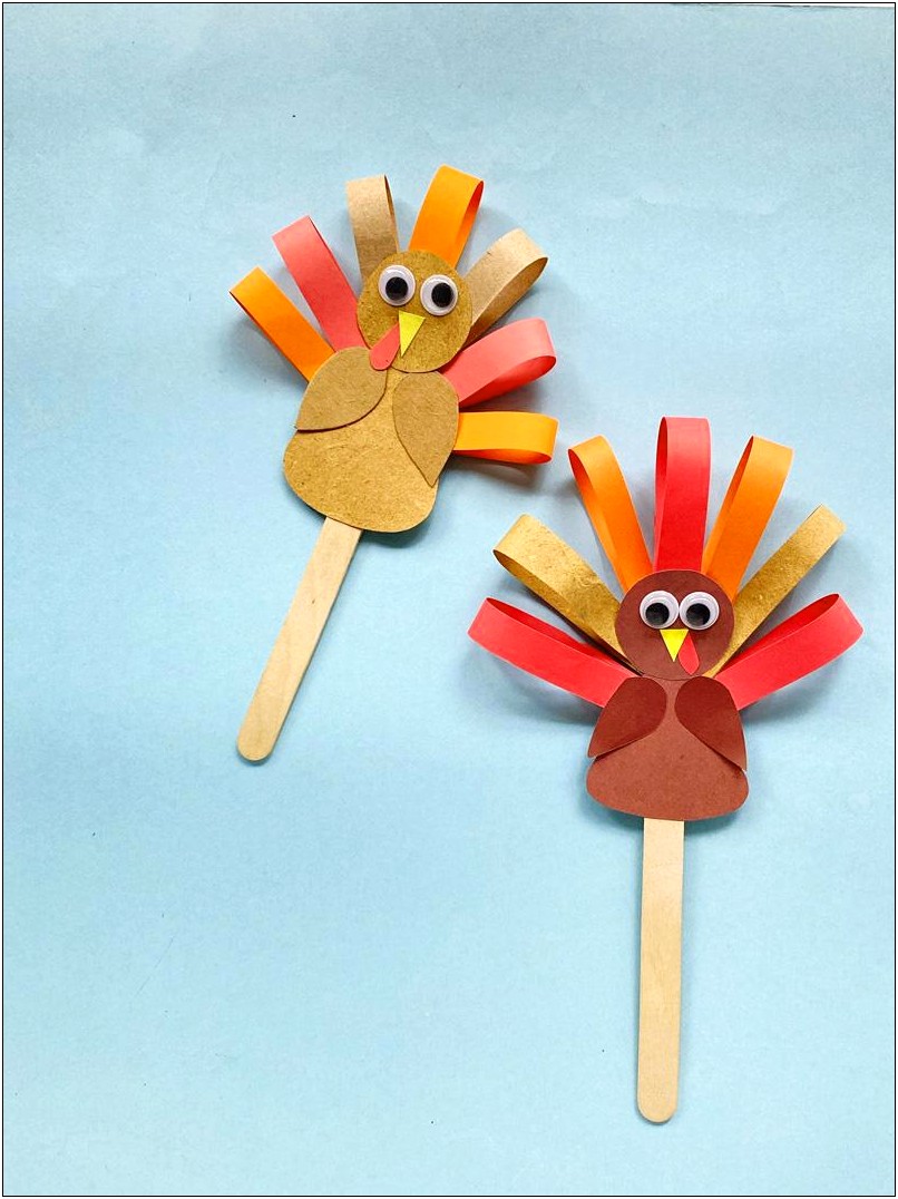 Printable Paper Puppets Templates Free Thanksgiving Stick