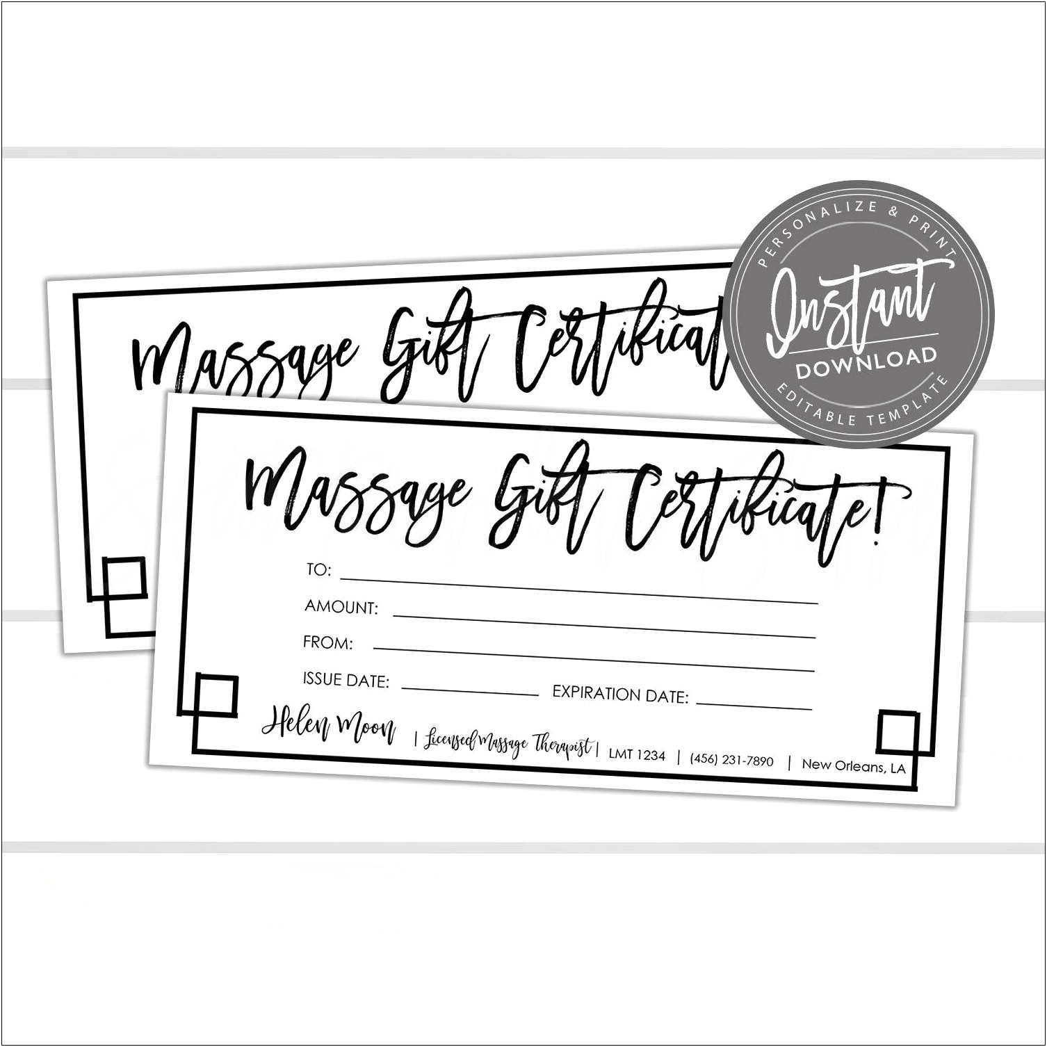 Printable Spa Gift Certificate Template Free