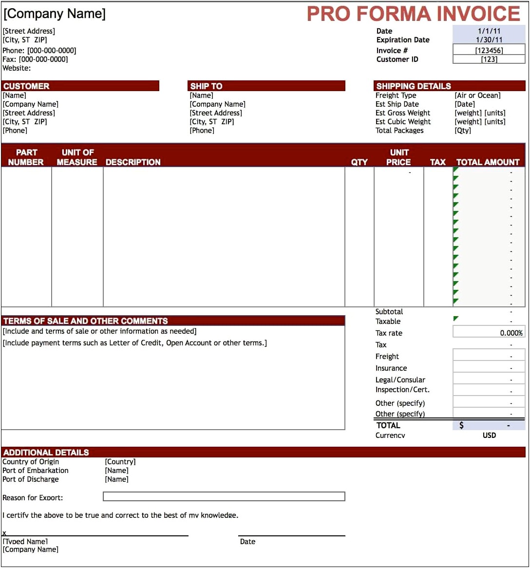Pro Forma Financial Template Excel Free Download