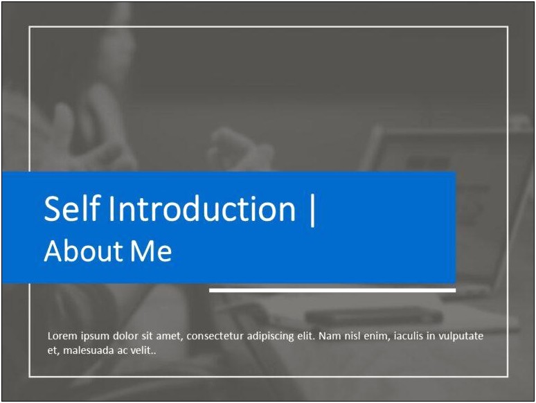 Professional Self Introduction Ppt Template Free Download