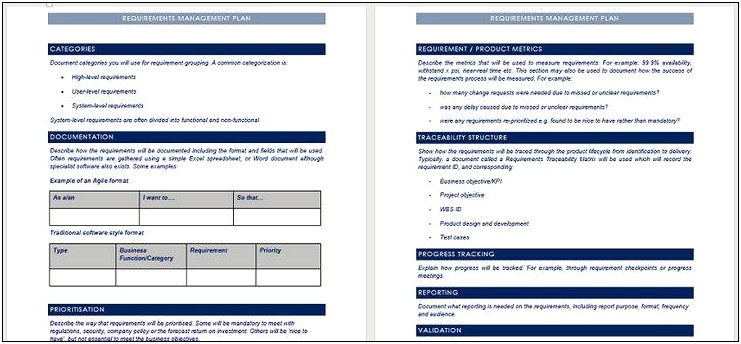 Project Management Plan Template Free Download
