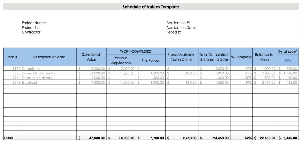 Project Payment Schedule Template Excel Free