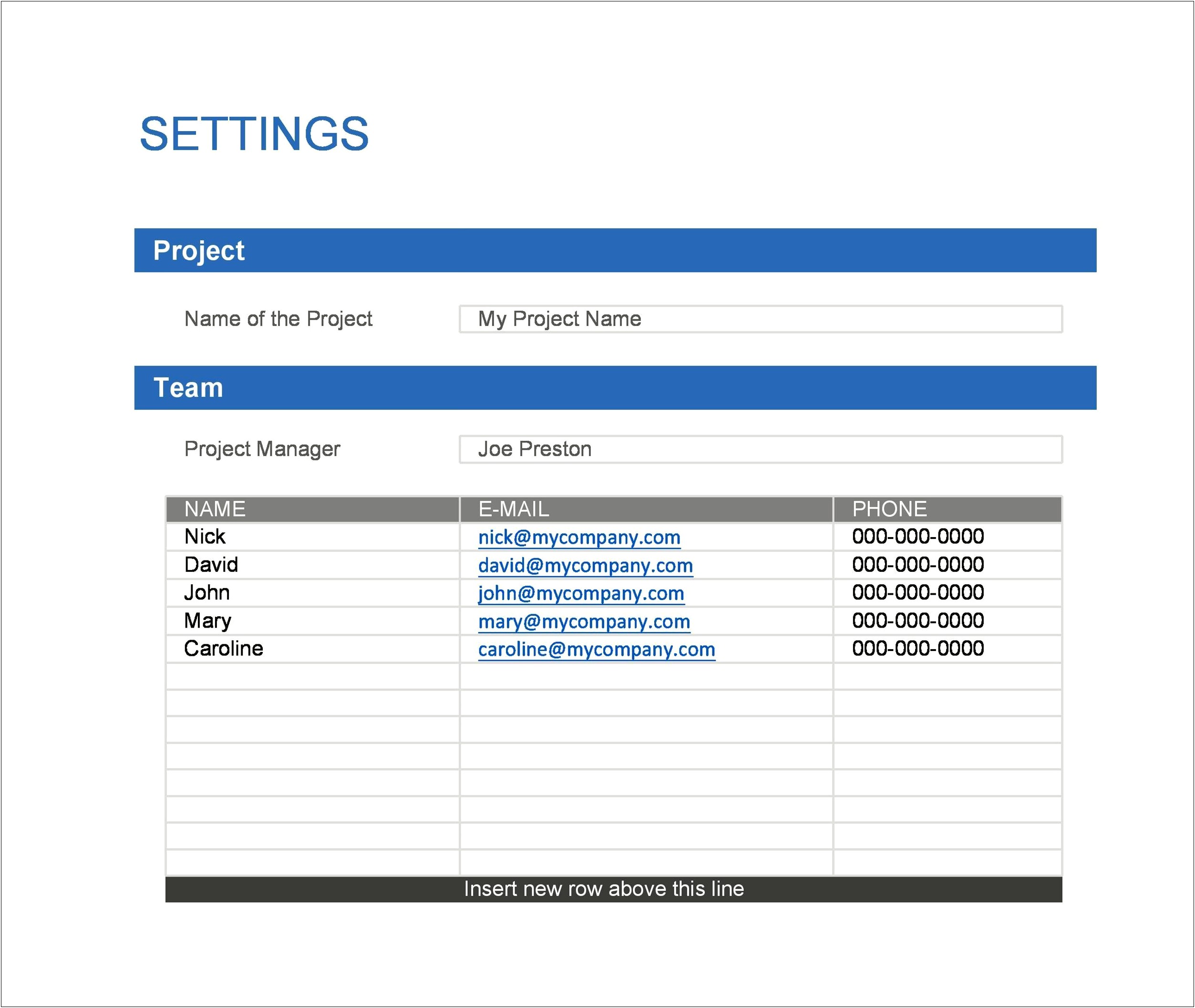 Project Plan Template In Excel Free Download