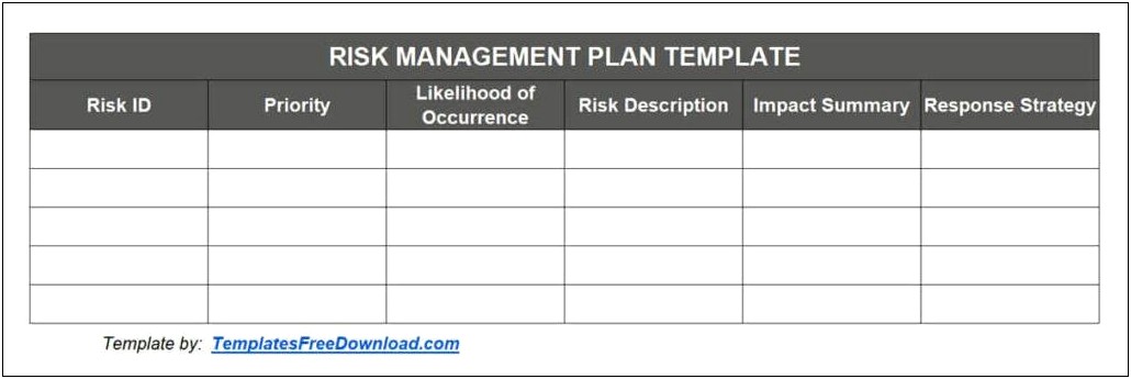Project Risk Management Plan Template Excel Free