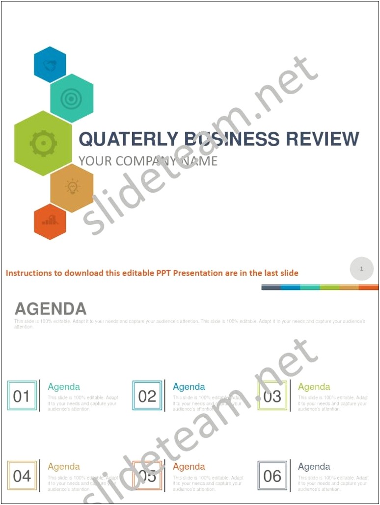 Quarterly Business Review Template Ppt Free Download