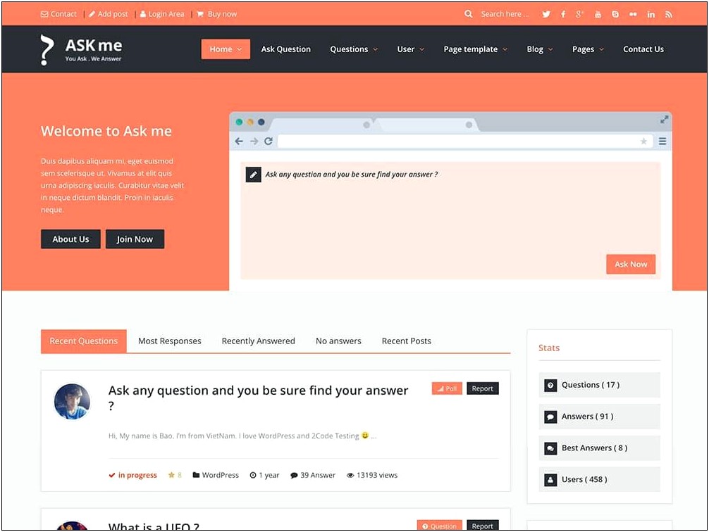 Questions And Answers Template Bootstrap Free Download