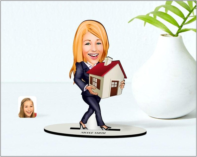 Real Estate Agent Caricature Template Free Download