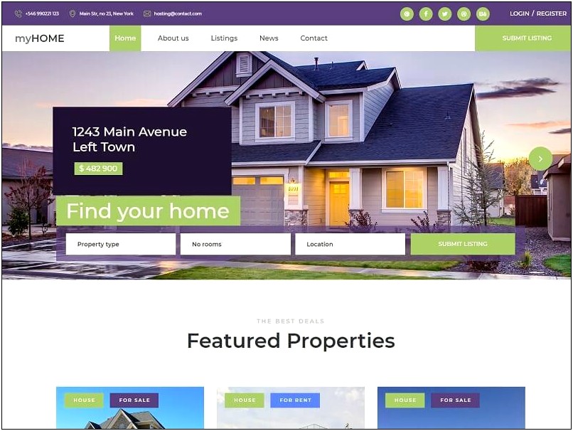Real Estate Html5 Responsive Templates Free Download