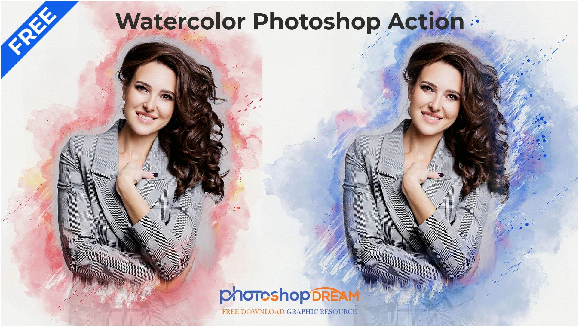 Realistic Watercolor Photoshop Template Mock Ups Free Download