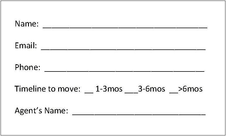 Realtor Sign In Sheet Open House Template Free