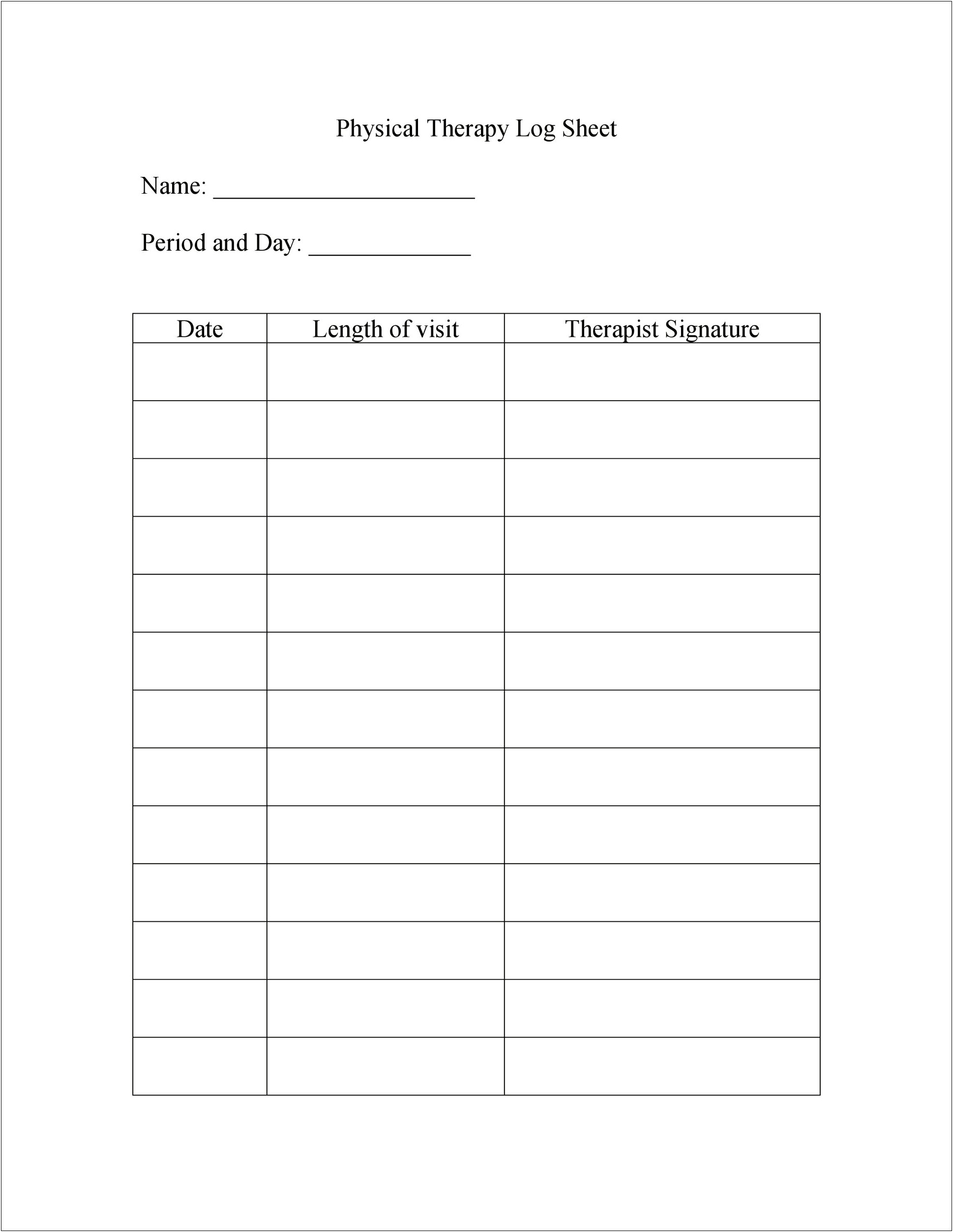 Record Of Events Log Form Template Free
