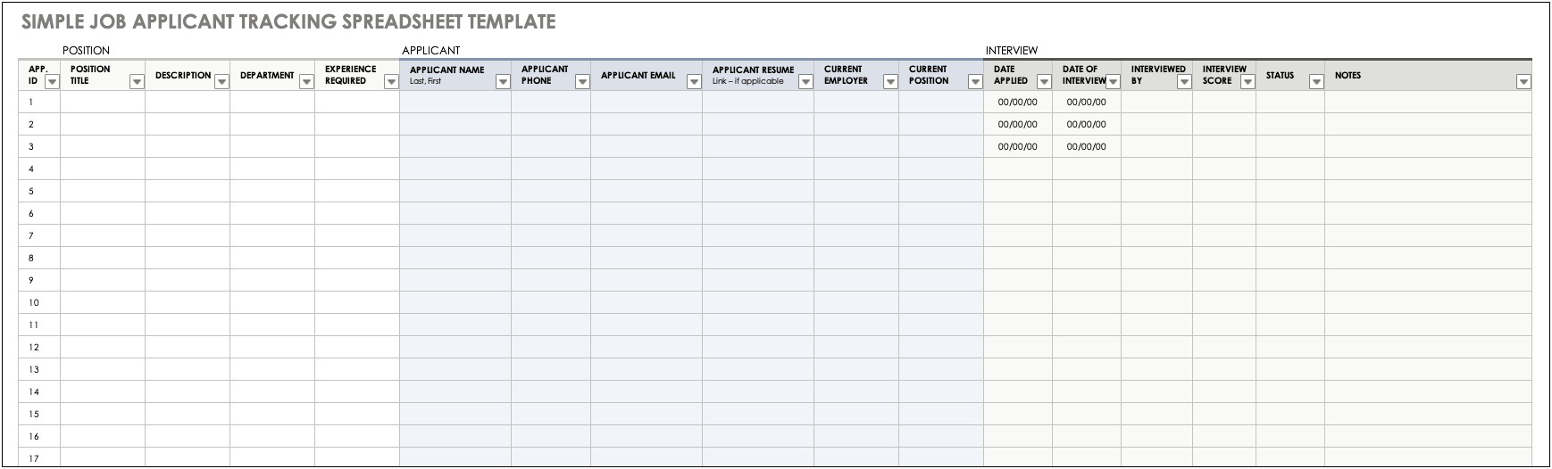 Recruitment Manager Excel Template Free Download