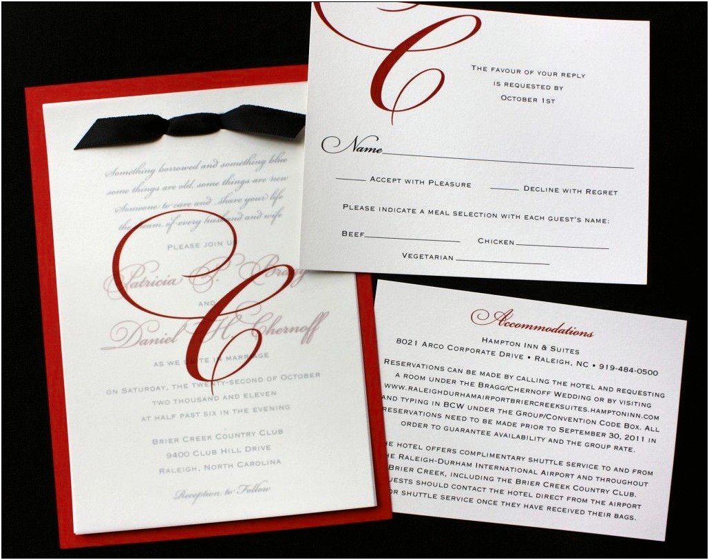 Red And Black Wedding Invitation Kits
