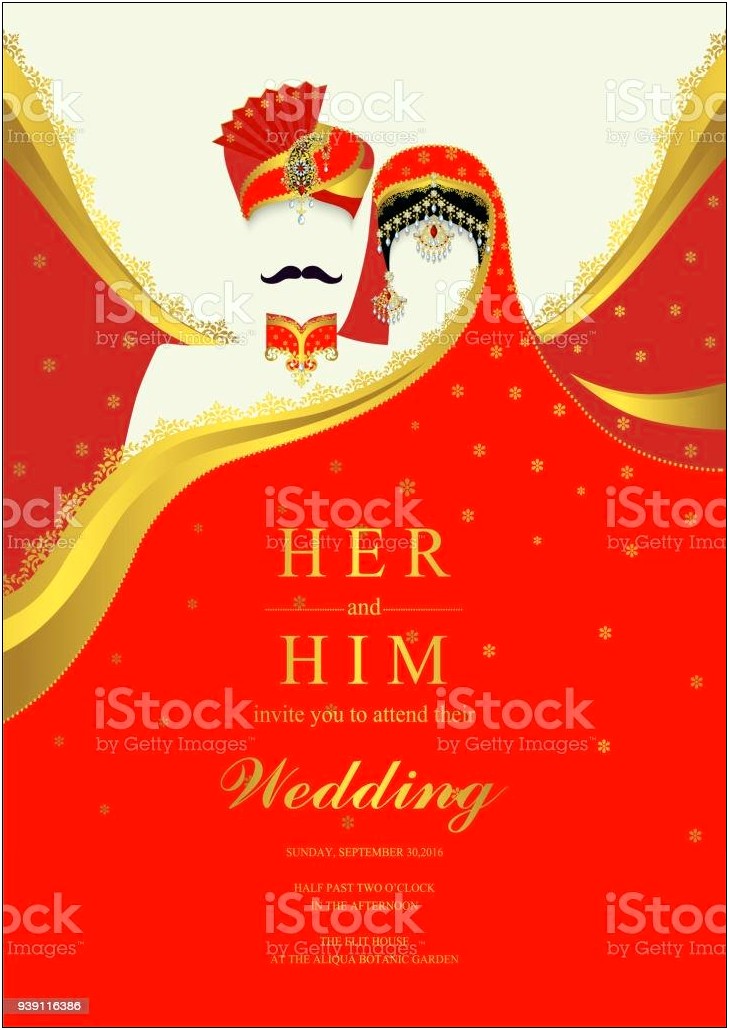 Red And Gold Indian Wedding Invitations