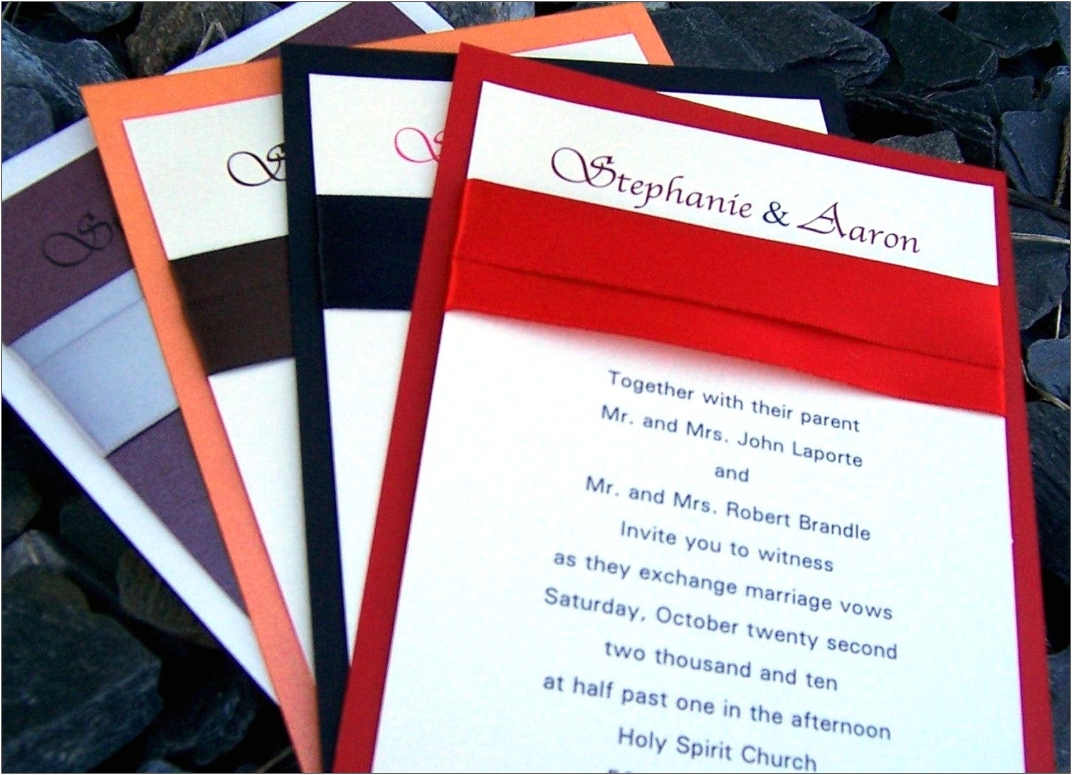 Red Black And Silver Wedding Invitations