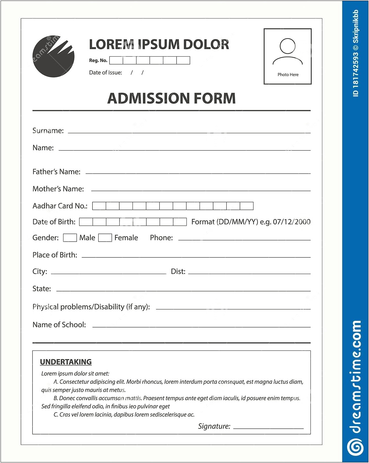 Registration Form Template In Html Free Download