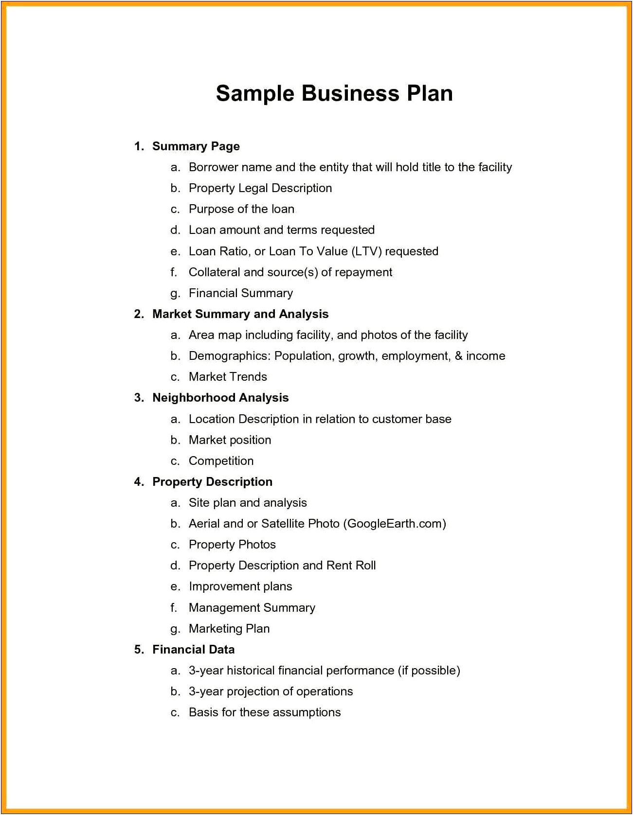 Rental Property Business Plan Template Word Free