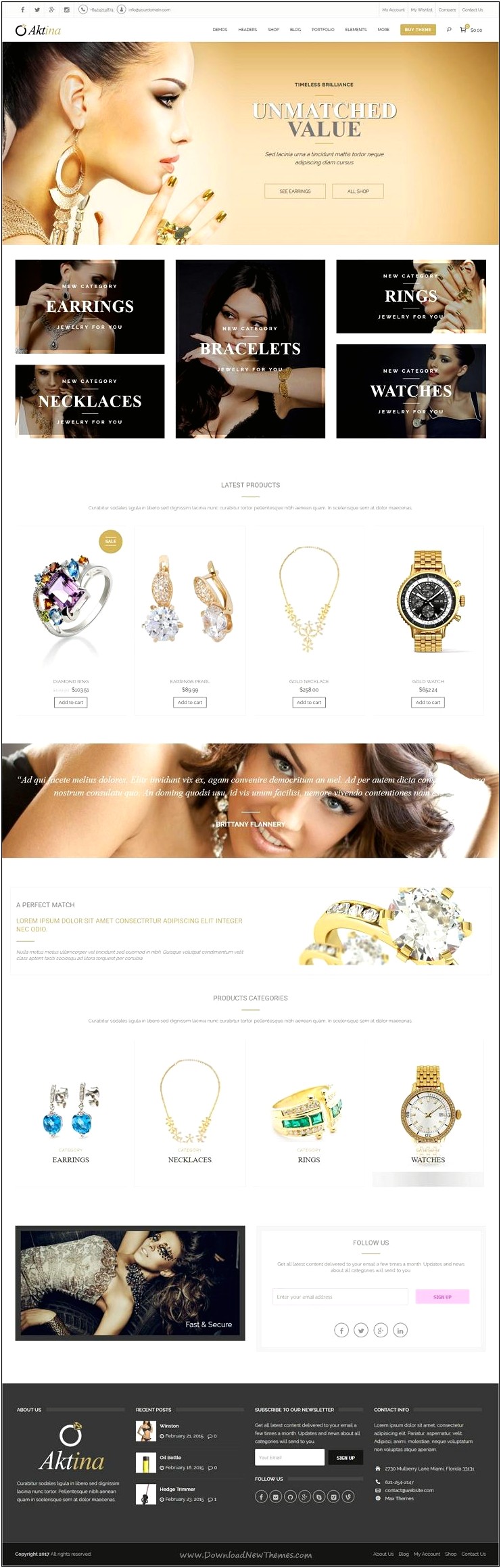 Responsive Jewellery Online Store Html5 Template Free Download