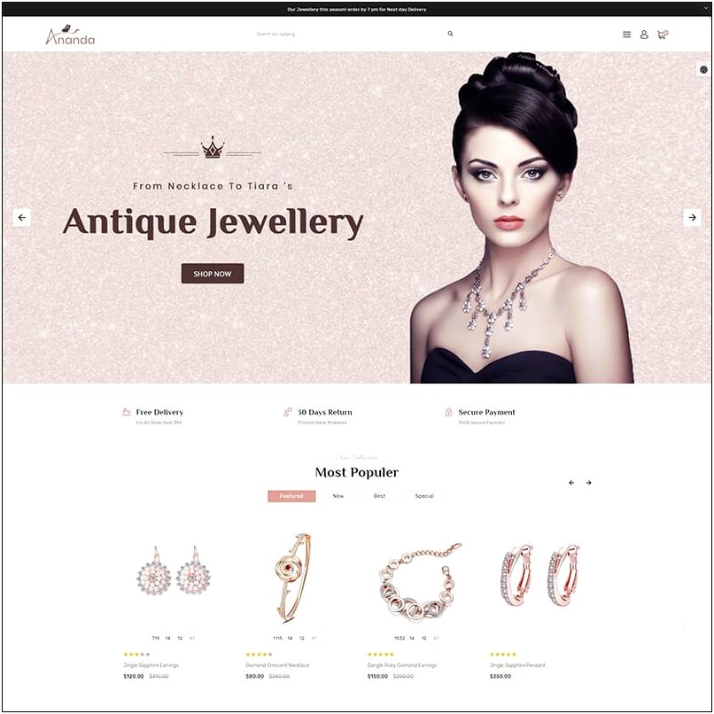 Responsive Opencart Theme Template Jewelry Free Download
