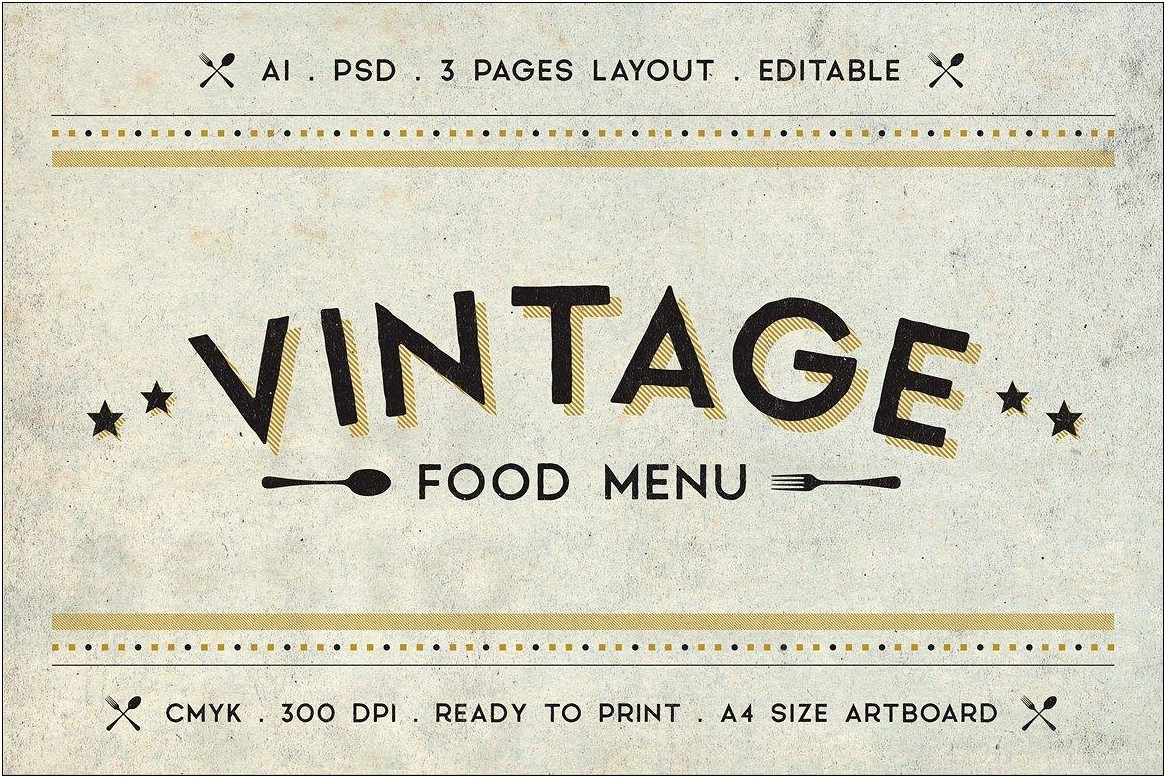 Restaurant Menu Flyer Templates Vintage Texture Free Download