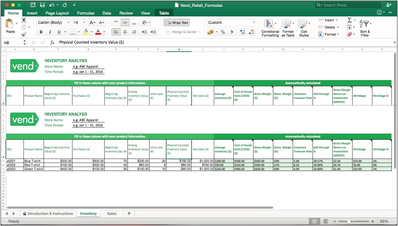 Retail Inventory And Sales Manager Excel Template Free