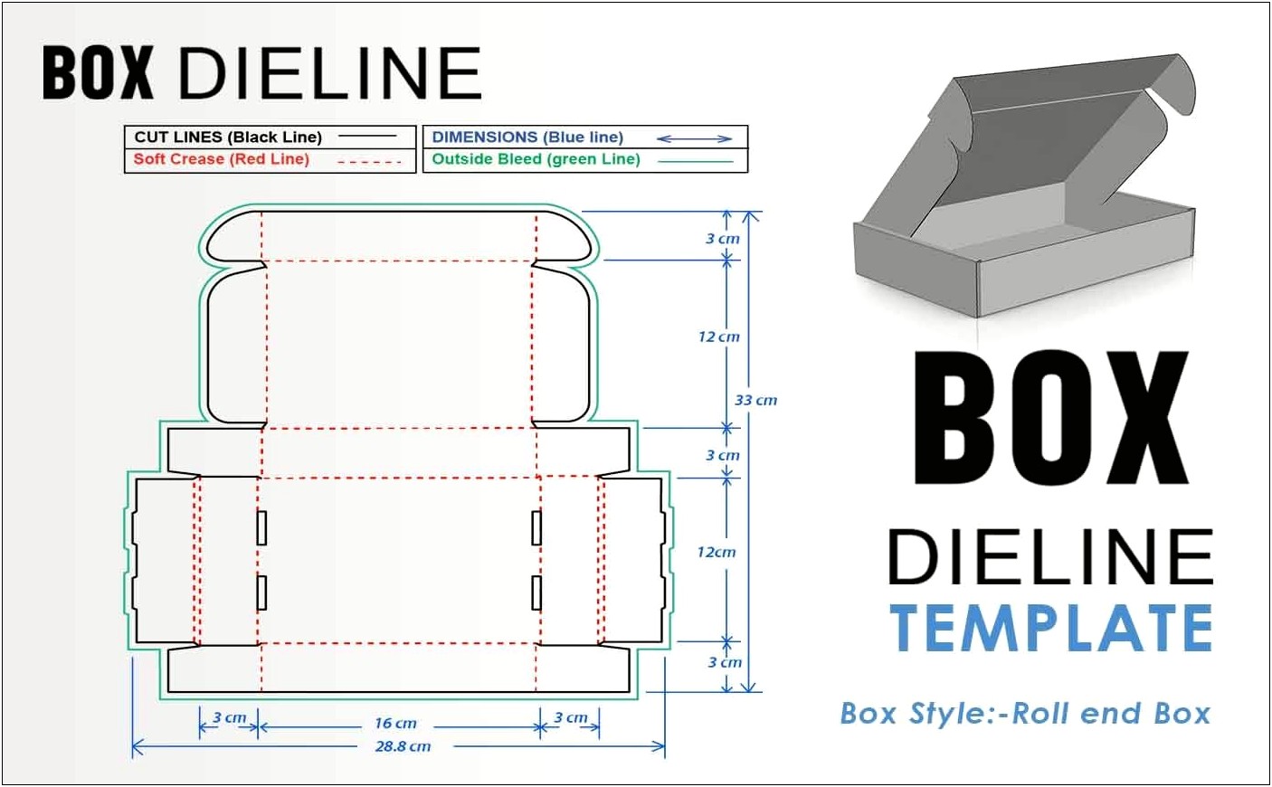 Roll End Tuck Top Box Template Free Pdf