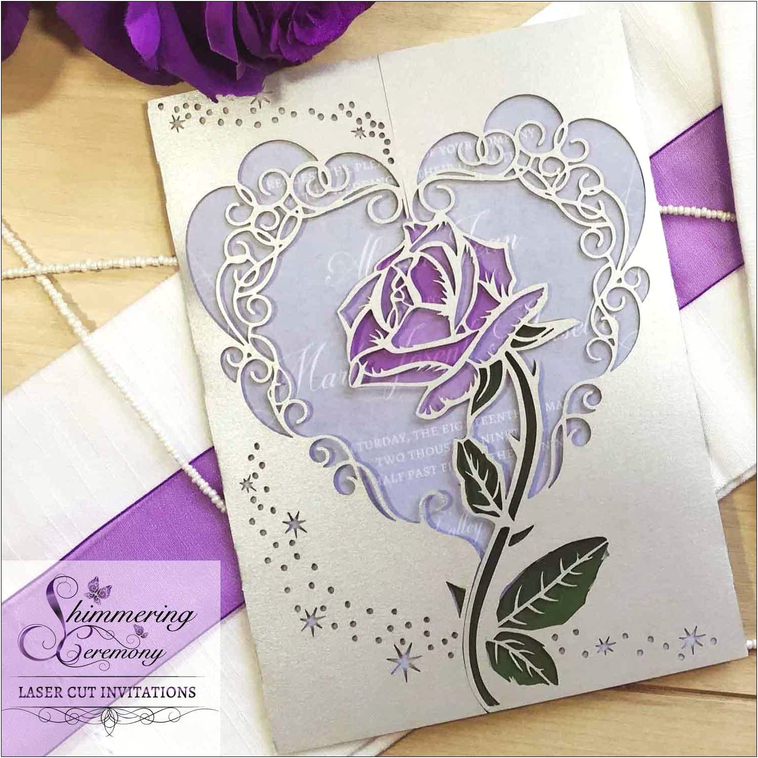 Rose Beauty And The Beast Wedding Invitations