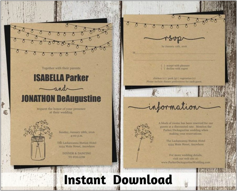 Rustic Wedding Invitation Templates Free Download