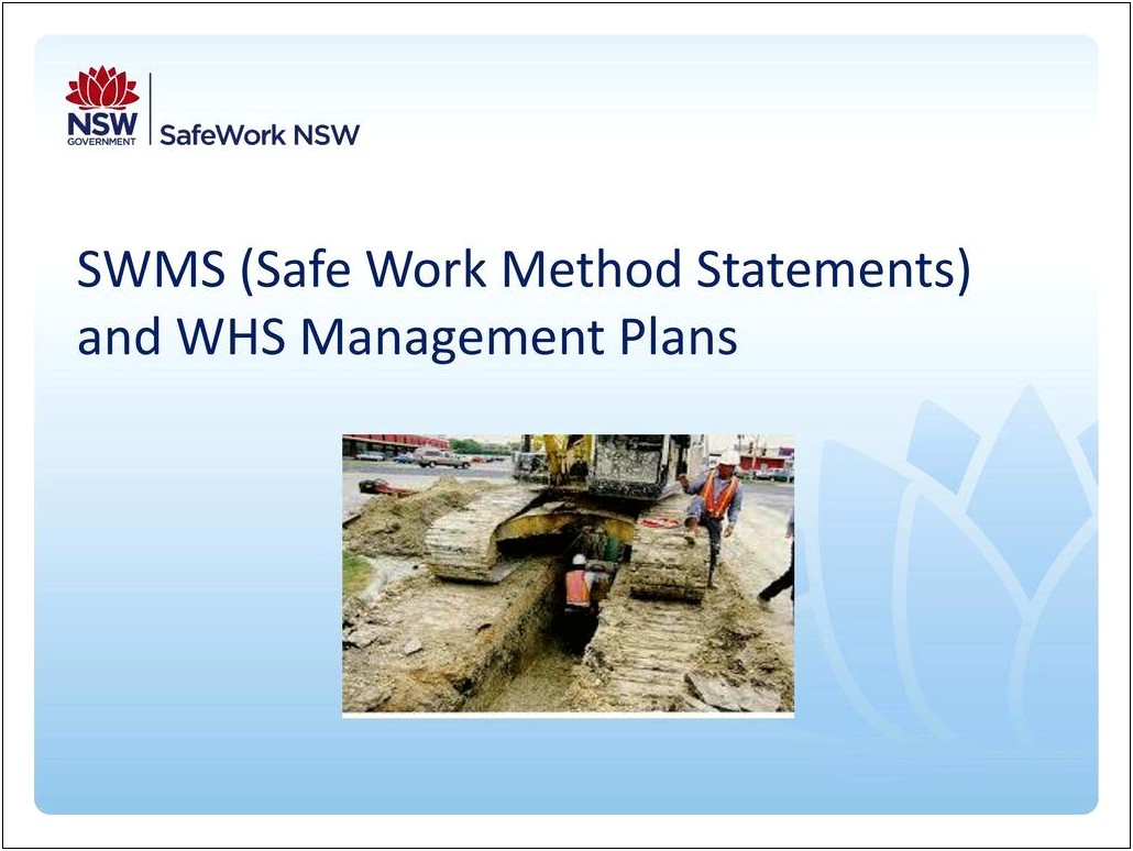 Safe Work Method Statement Nsw Template Free