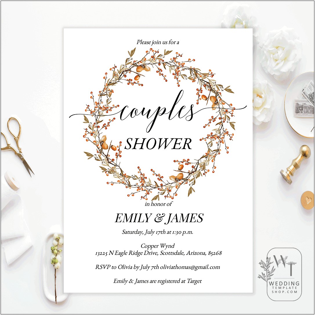 Sample Wording For Couples Wedding Shower Invitations