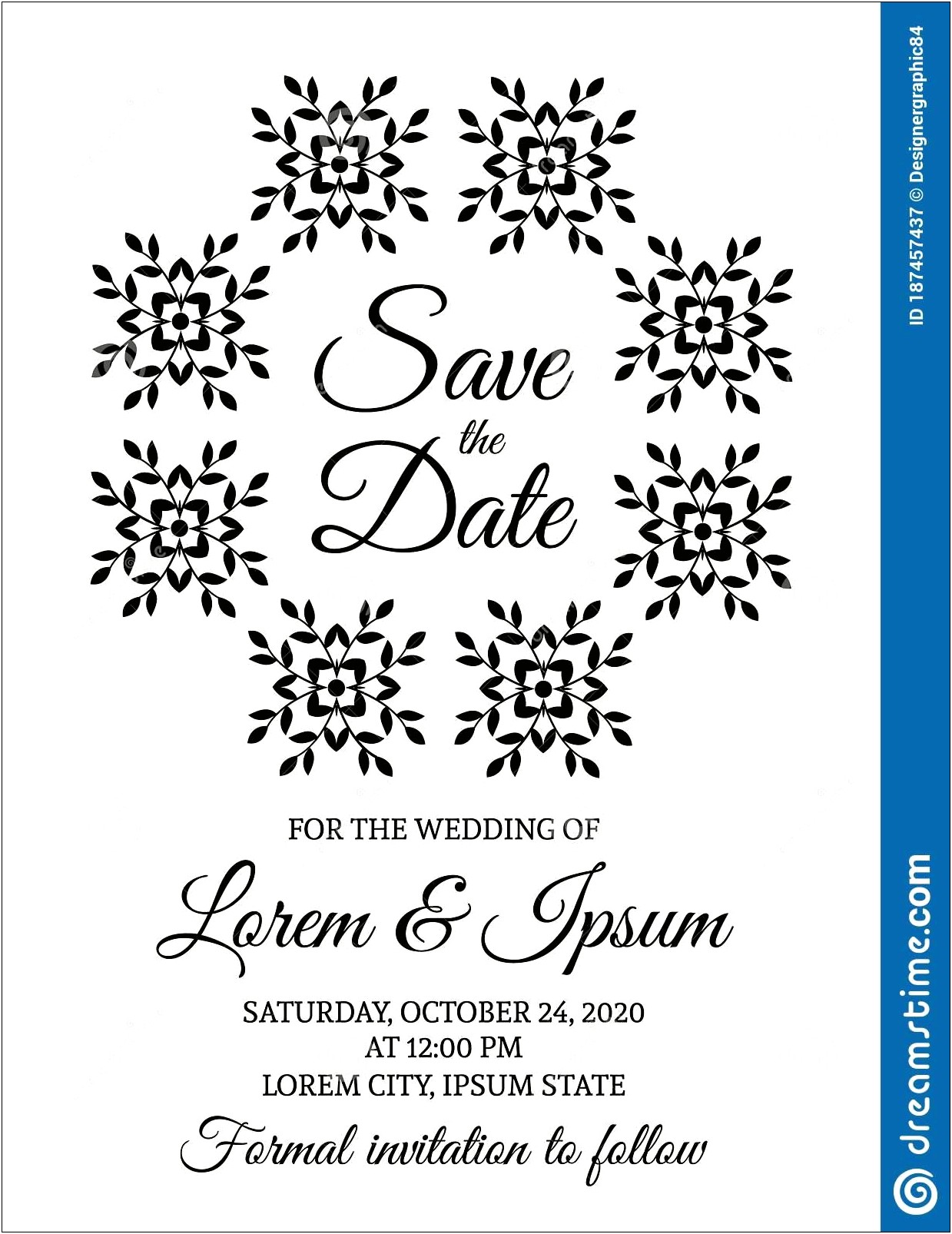 Save The Date Design Template Free