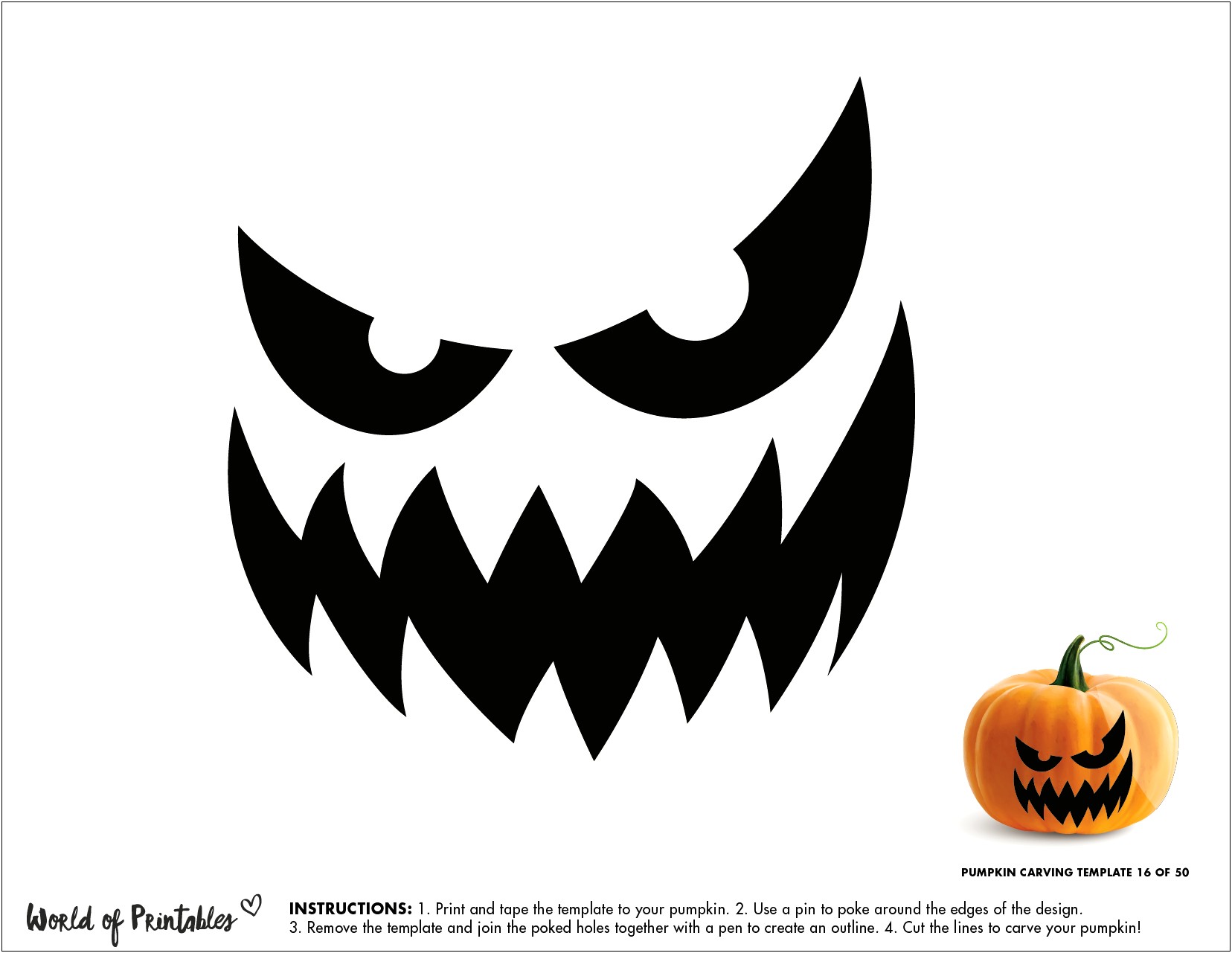 Scary Pumpkin Carving Templates Free Printable