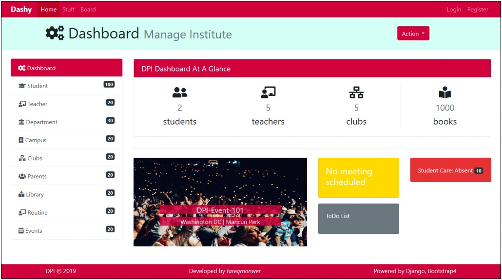 School Management System Bootstrap Template Free Download