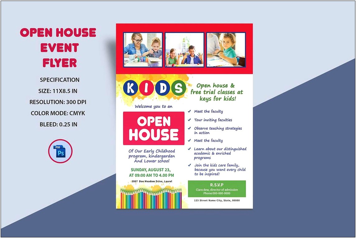 School Open House Flyer Template Free