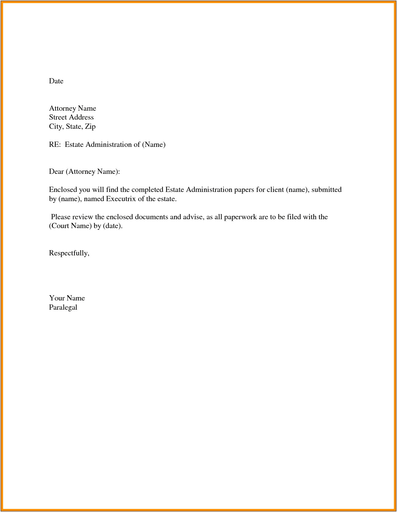 Short And Easy Cover Letter Template Free