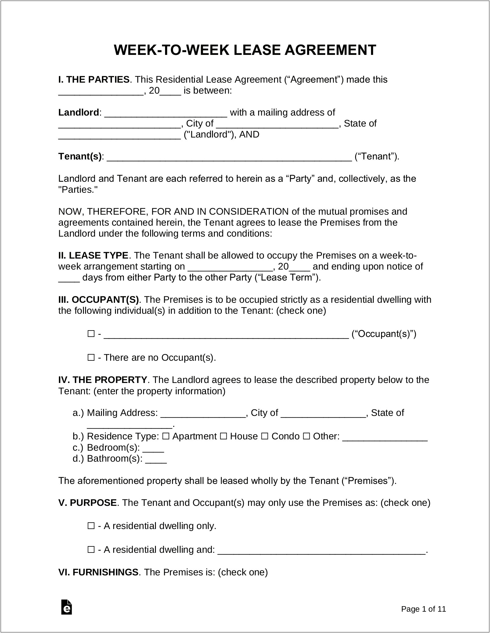 Short Term Rental Contract Template Free