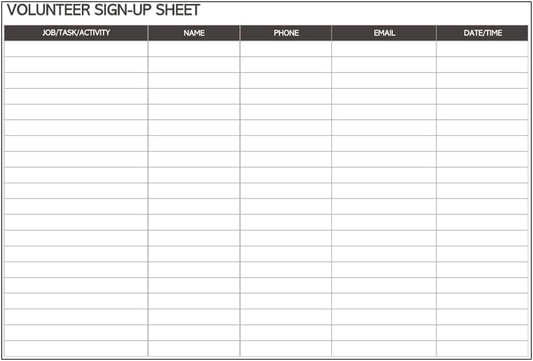 Sign In Sheet Template Word Free