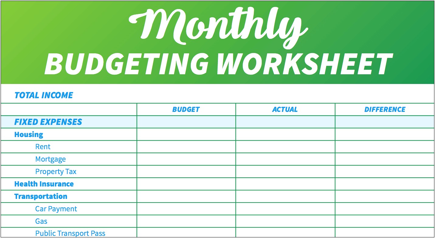 Simple Approach Free Template To Budgeting Monthly Bills
