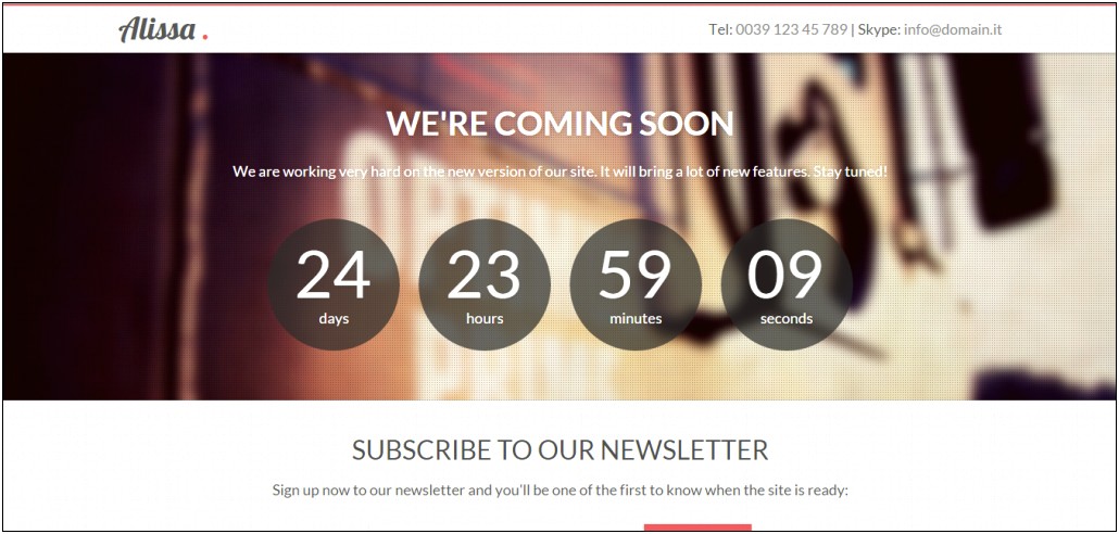 Simple Coming Soon Html Template Free Download