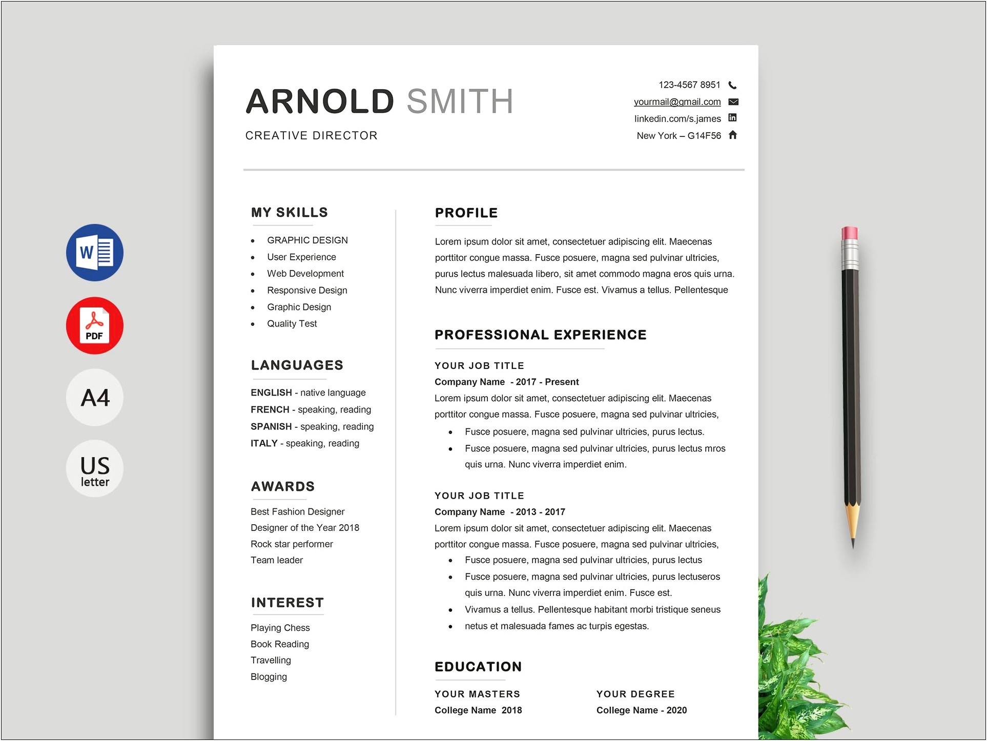 Simple Cv Templates Free Download Word Document