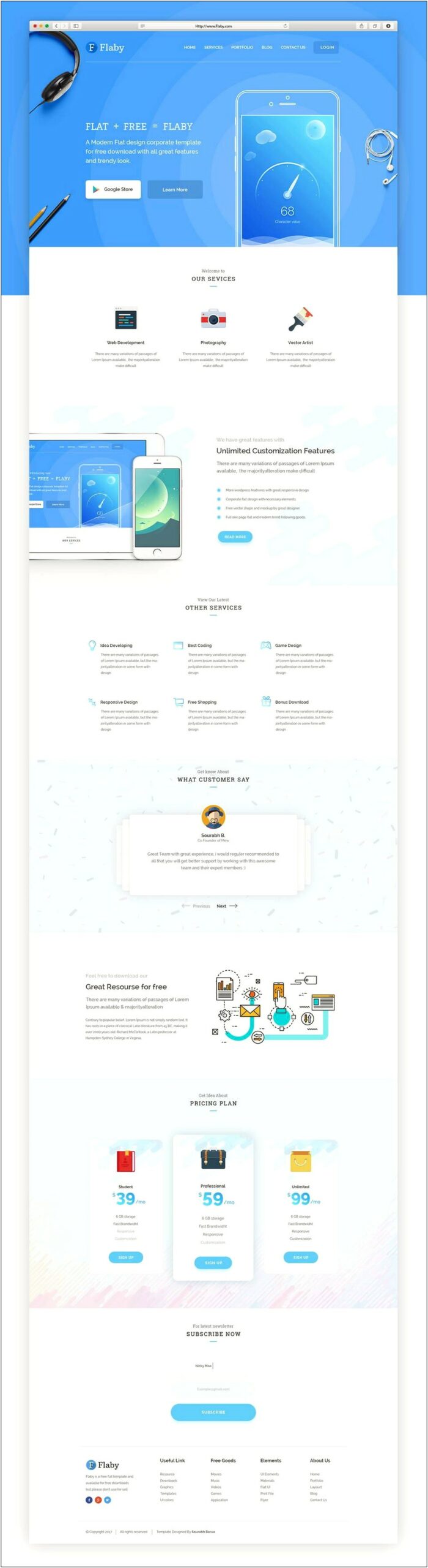 Simple Responsive Landing Page Template Free Download