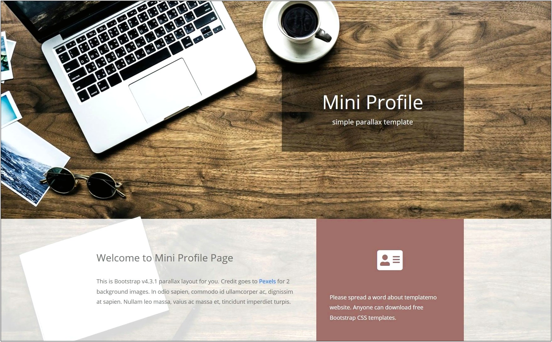 Simple User Profile Html Template Free Download