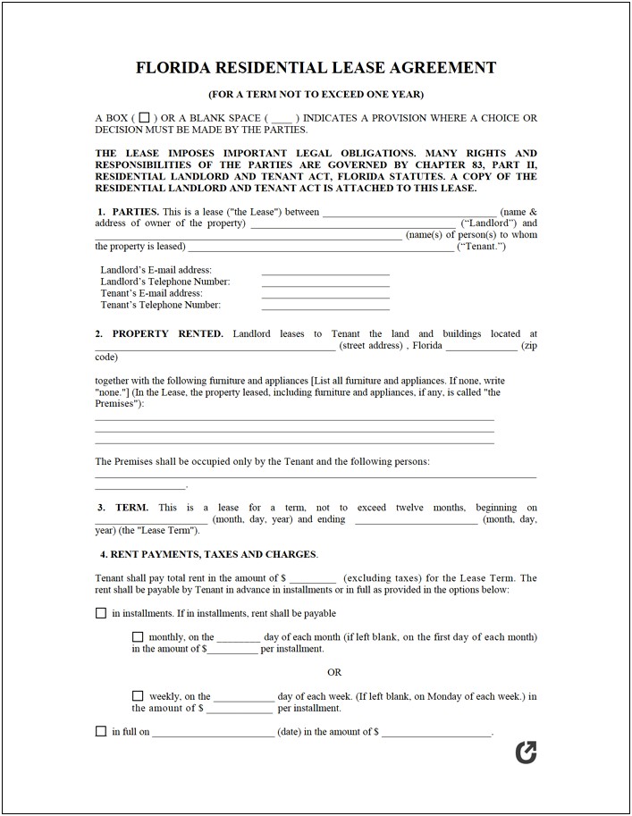 Simple Vehicle Lease Agreement Template Free