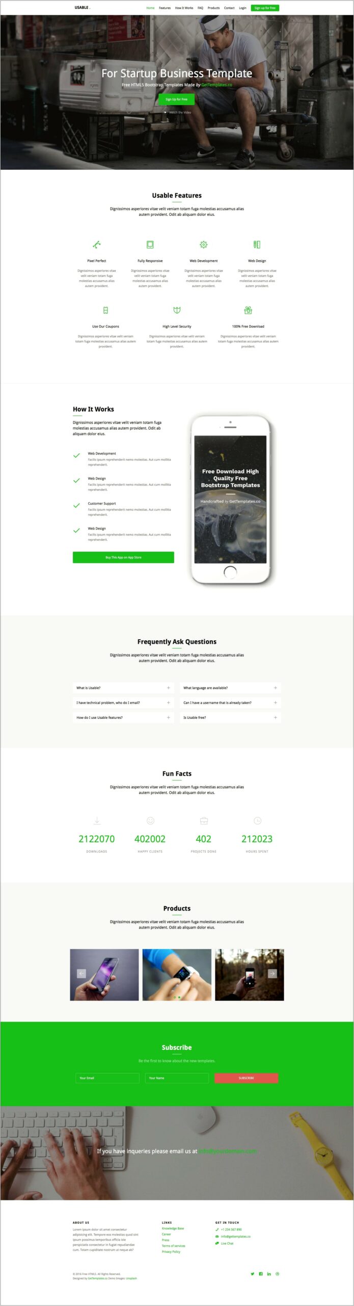 Single Page Responsive Html Template Free Download