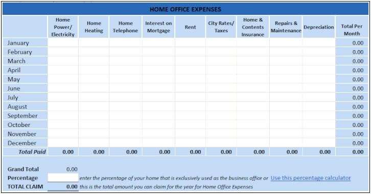 Small Business Expense Spreadsheet Template Free Numbers