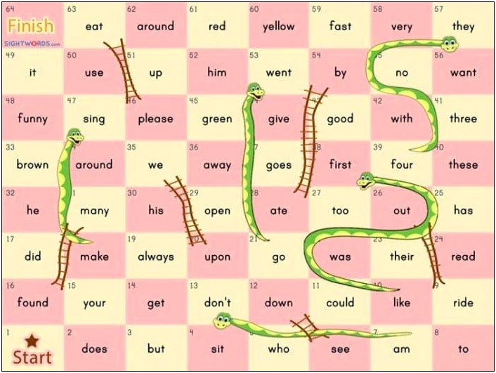 Snakes And Ladders Template Free Printable