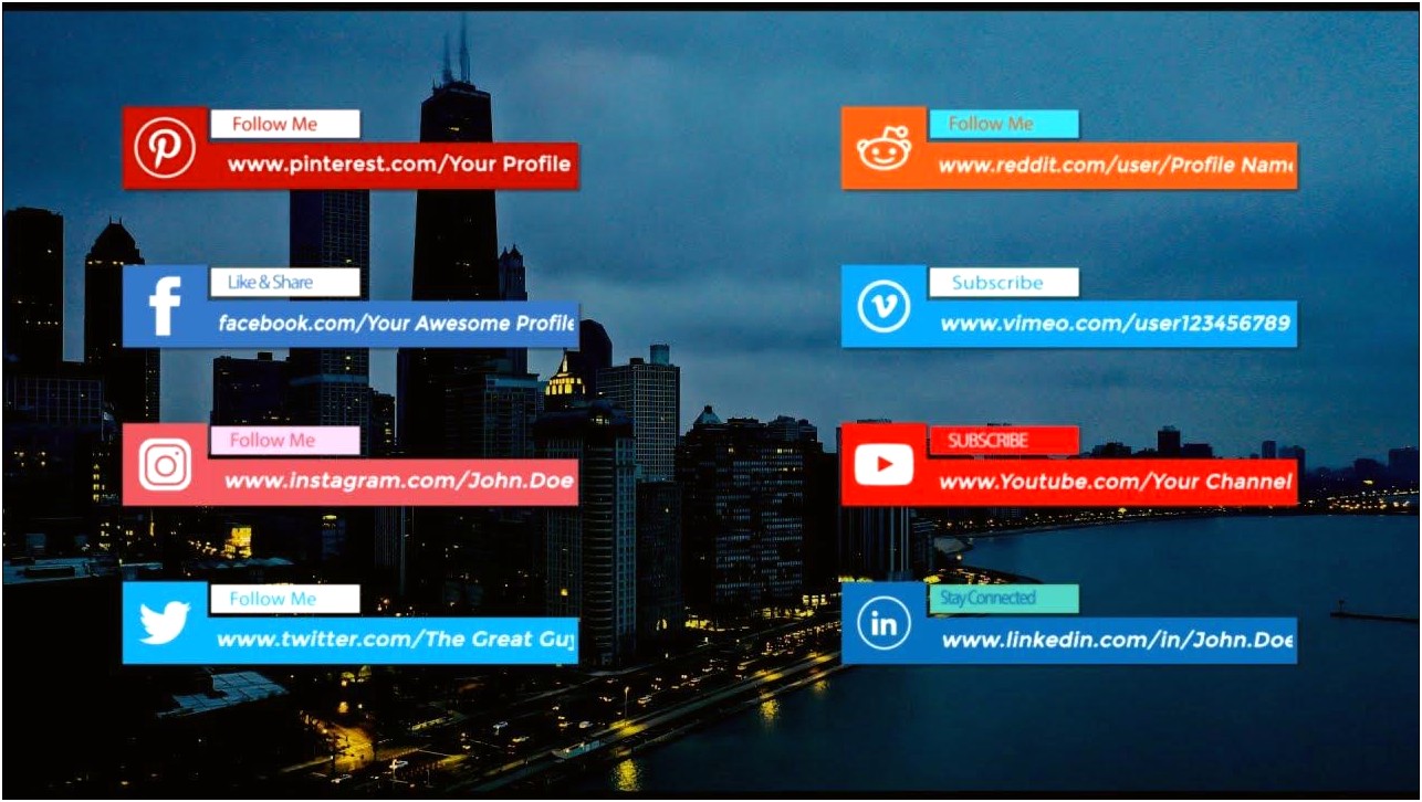 Social Media Lower Thirds After Effects Template Free