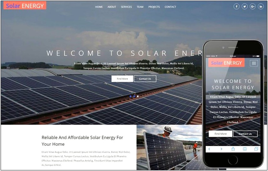 Solar Energy Html Template Free Download