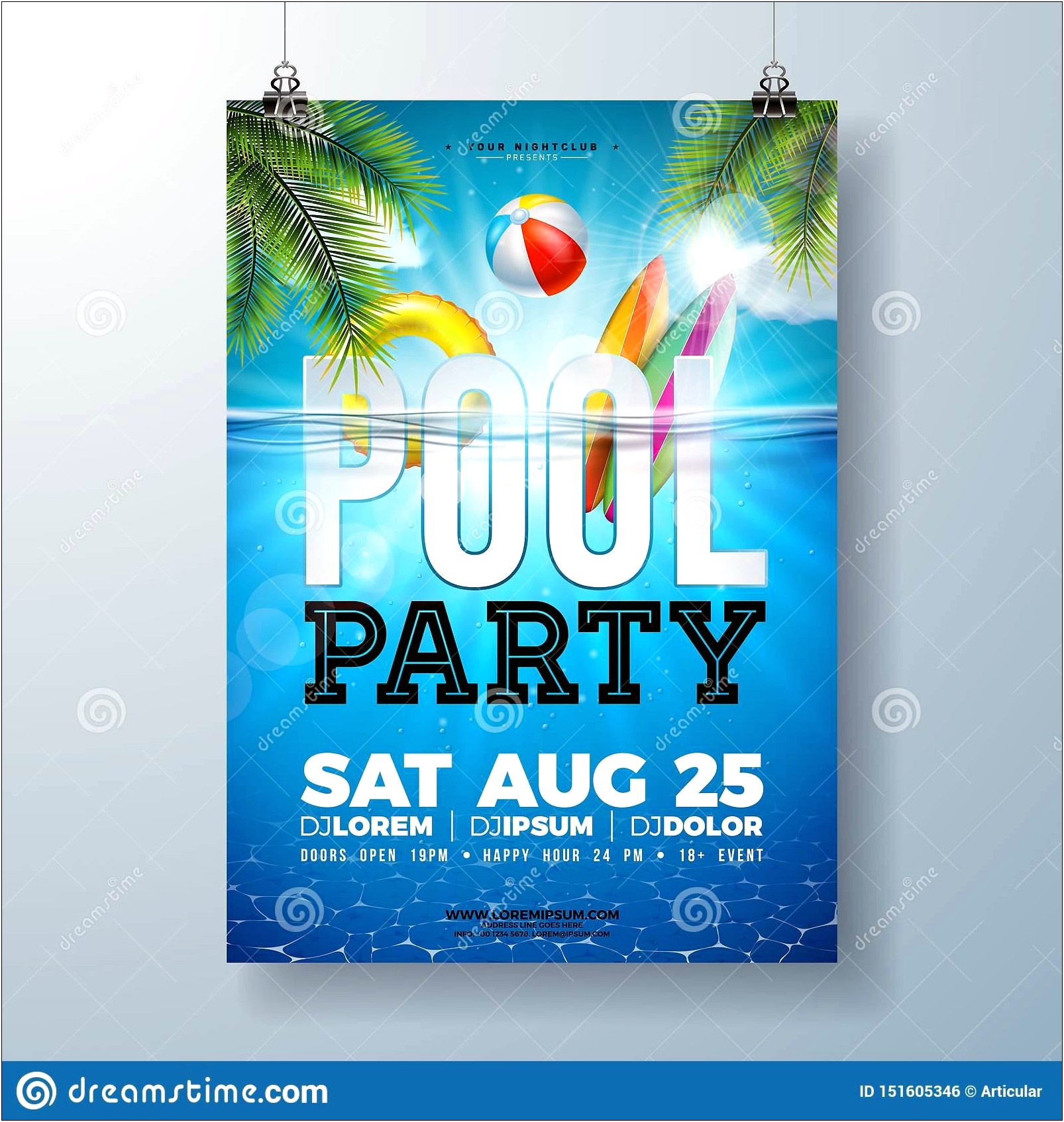 Splash Pool Party Flyer Template Free Download