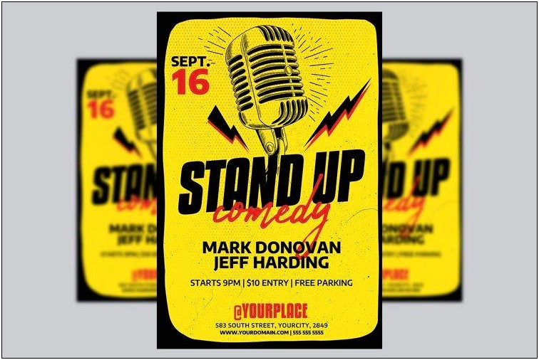 Stand Up Comedy Flyer Templates Free